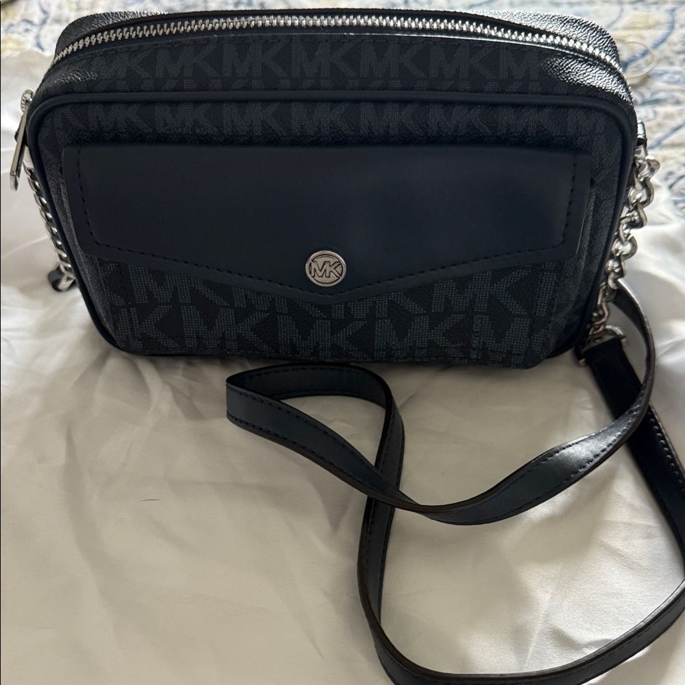 Michael Kors Navy and Black Crossbody Bag
